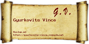 Gyurkovits Vince névjegykártya