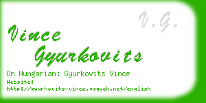 vince gyurkovits business card